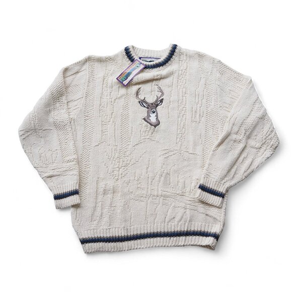 Shenandoah VTG Knit Sweater Buck Deer Embroidered Hunting Outdoors Men’s M - Picture 1 of 8